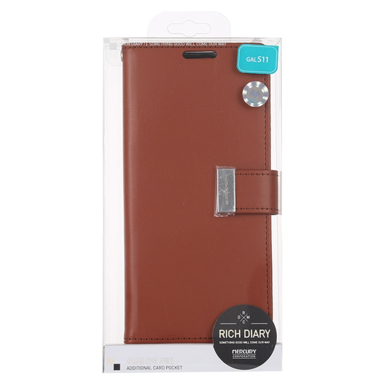 GOOSPERY RICH DIARY For Galaxy S20 PU + TPU Crazy Horse Texture Horizontal Flip Leather Case, with Card Slots & Wallet & Photo frame