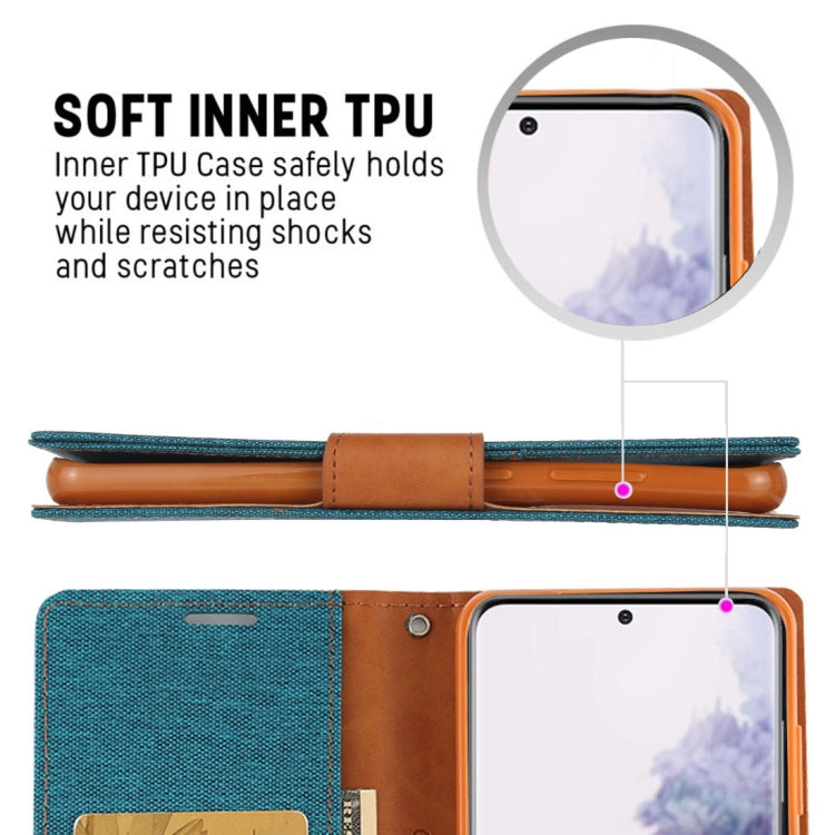 GOOSPERY CANVAS DIARY For Galaxy S20+ Canvas Texture Horizontal Flip PU Leather Case, with Holder & Card Slots & Wallet