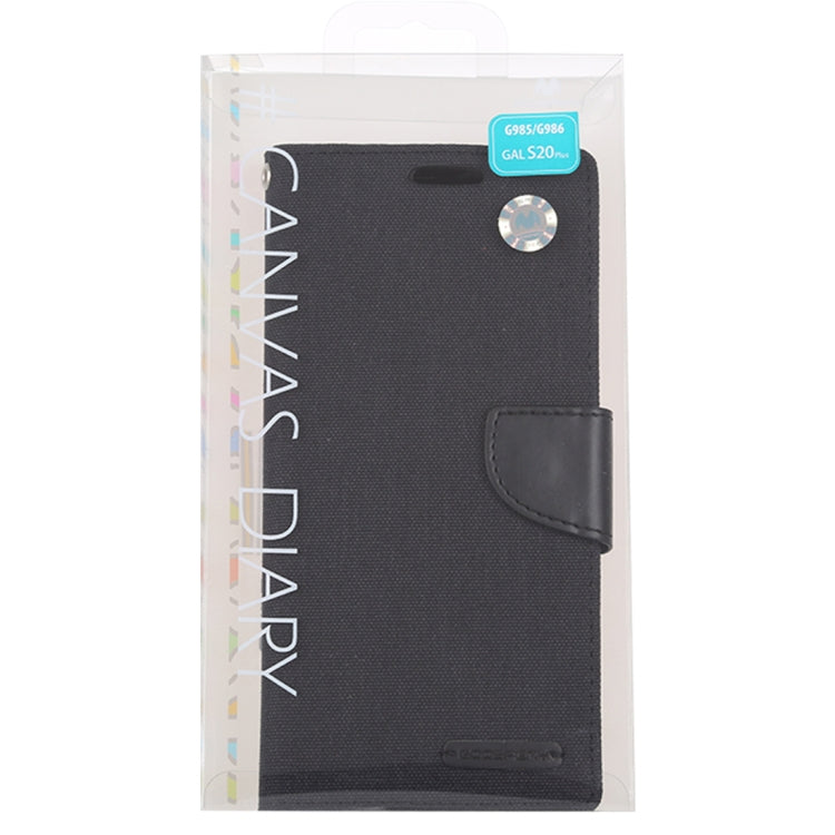 GOOSPERY CANVAS DIARY For Galaxy S20+ Canvas Texture Horizontal Flip PU Leather Case, with Holder & Card Slots & Wallet