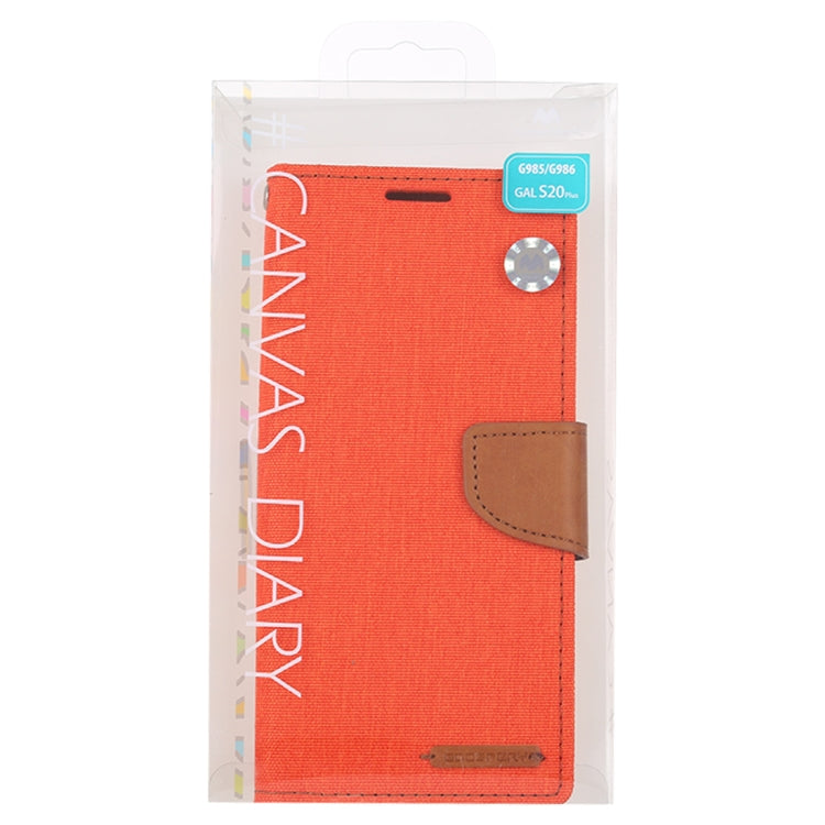 GOOSPERY CANVAS DIARY For Galaxy S20+ Canvas Texture Horizontal Flip PU Leather Case, with Holder & Card Slots & Wallet