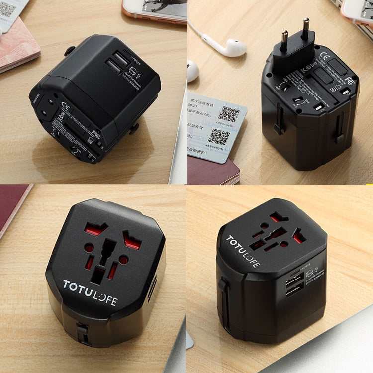 TOTUDESIGN 2.5A Total Output Universal Adapter Dual USB Ports Travel Charger with LED Indicator, Global Plug, For iPad, Laptop, iPhone, Samsung, HTC, Huawei, Xiaomi, and Other Smart Phones, Rechargeable Devices