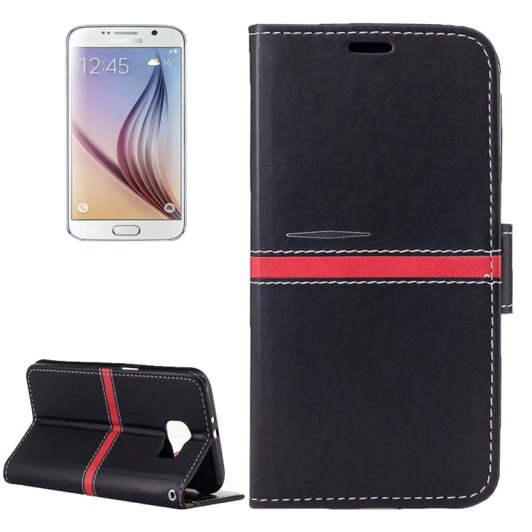 For Galaxy S6 / G920 Crazy Horse Texture PU Leather Horizontal Flip Leather Case with Holder & Card Slots & Wallet & Photo Frame & Lanyard