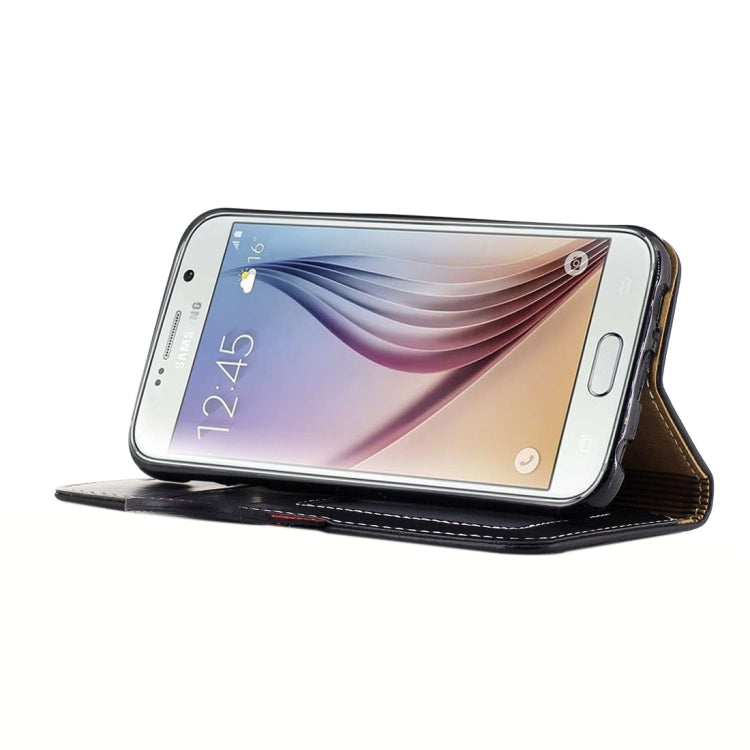 For Galaxy S6 / G920 Crazy Horse Texture PU Leather Horizontal Flip Leather Case with Holder & Card Slots & Wallet & Photo Frame & Lanyard
