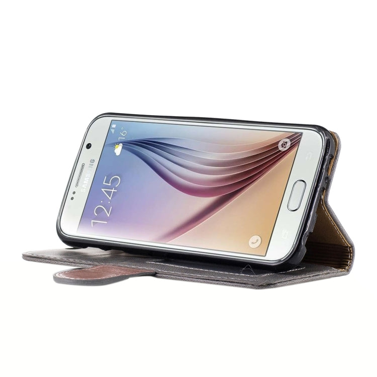 For Galaxy S6 / G920 Crazy Horse Texture PU Leather Horizontal Flip Leather Case with Holder & Card Slots & Wallet & Photo Frame & Lanyard