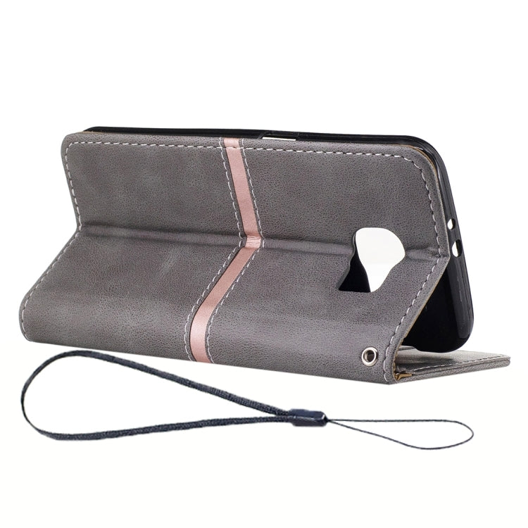 For Galaxy S6 / G920 Crazy Horse Texture PU Leather Horizontal Flip Leather Case with Holder & Card Slots & Wallet & Photo Frame & Lanyard