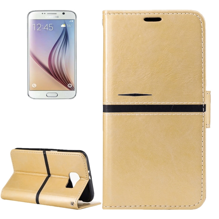 For Galaxy S6 / G920 Crazy Horse Texture PU Leather Horizontal Flip Leather Case with Holder & Card Slots & Wallet & Photo Frame & Lanyard