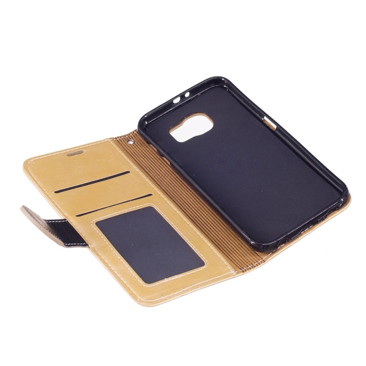 For Galaxy S6 / G920 Crazy Horse Texture PU Leather Horizontal Flip Leather Case with Holder & Card Slots & Wallet & Photo Frame & Lanyard