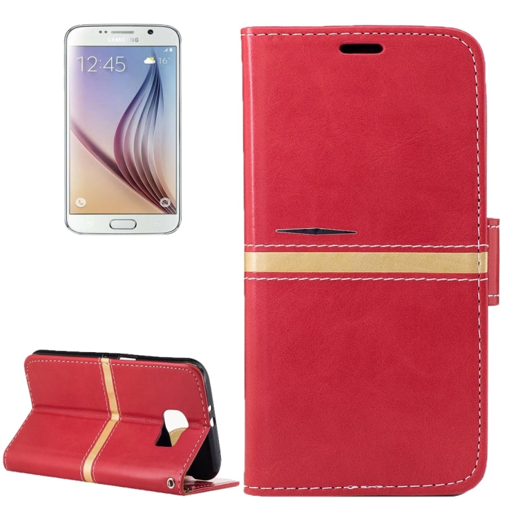 For Galaxy S6 / G920 Crazy Horse Texture PU Leather Horizontal Flip Leather Case with Holder & Card Slots & Wallet & Photo Frame & Lanyard