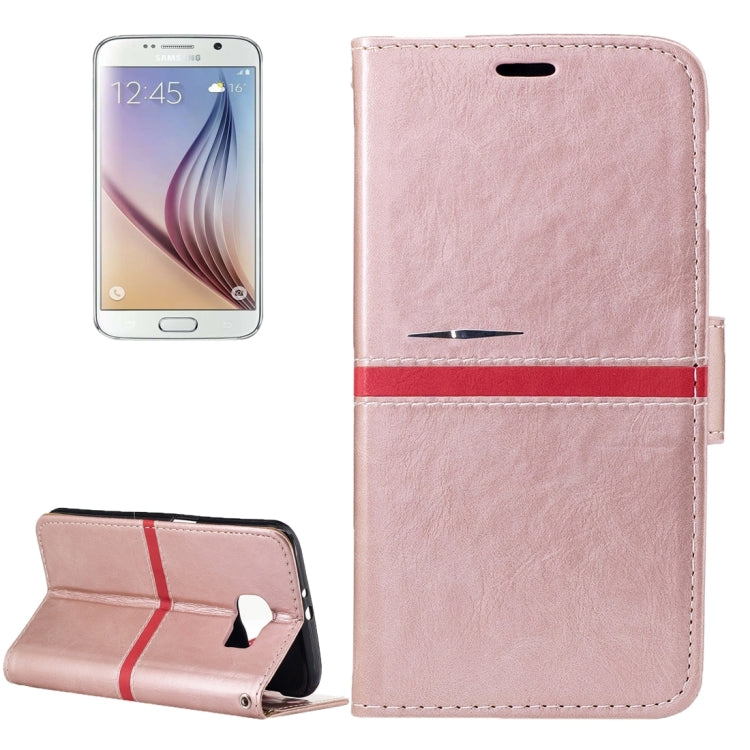 For Galaxy S6 / G920 Crazy Horse Texture PU Leather Horizontal Flip Leather Case with Holder & Card Slots & Wallet & Photo Frame & Lanyard