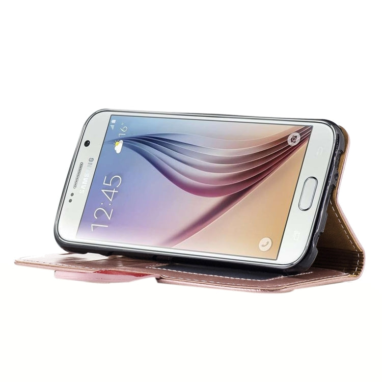 For Galaxy S6 / G920 Crazy Horse Texture PU Leather Horizontal Flip Leather Case with Holder & Card Slots & Wallet & Photo Frame & Lanyard