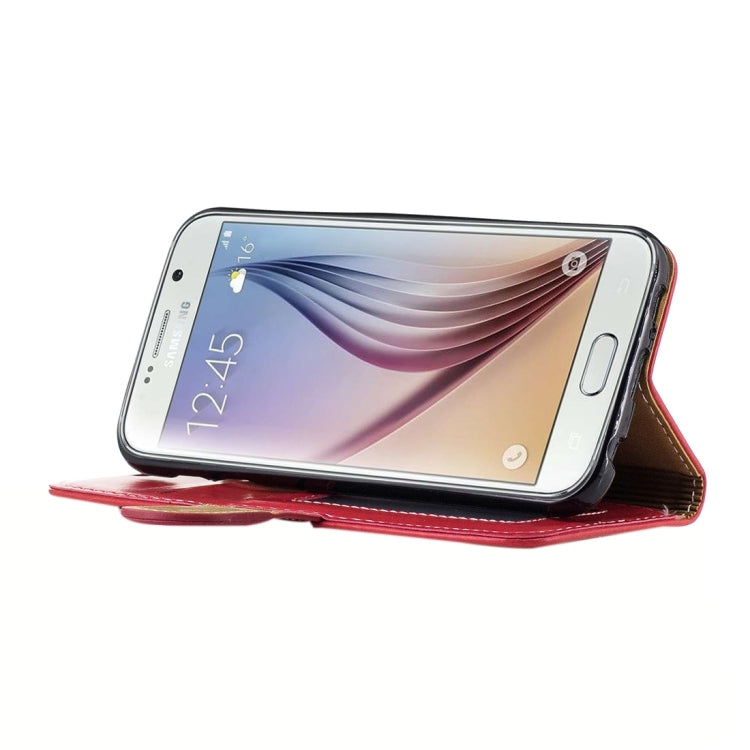 For Galaxy S6 / G920 Crazy Horse Texture PU Leather Horizontal Flip Leather Case with Holder & Card Slots & Wallet & Photo Frame & Lanyard
