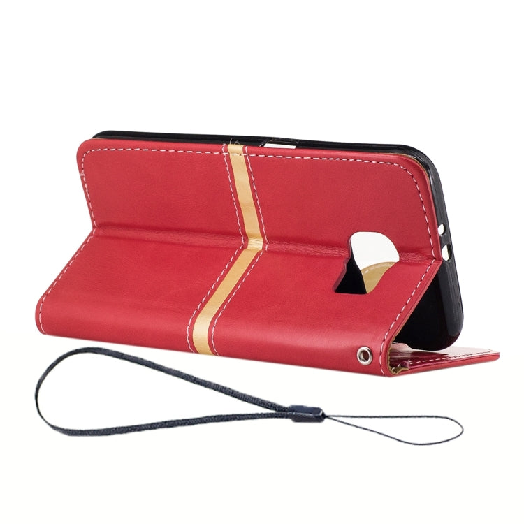 For Galaxy S6 / G920 Crazy Horse Texture PU Leather Horizontal Flip Leather Case with Holder & Card Slots & Wallet & Photo Frame & Lanyard