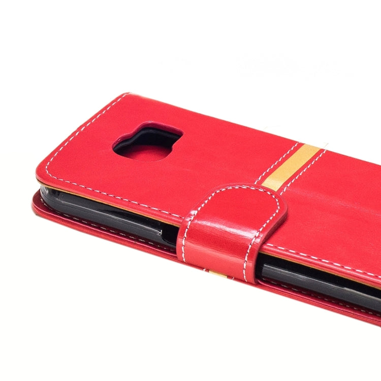 For Galaxy S6 / G920 Crazy Horse Texture PU Leather Horizontal Flip Leather Case with Holder & Card Slots & Wallet & Photo Frame & Lanyard