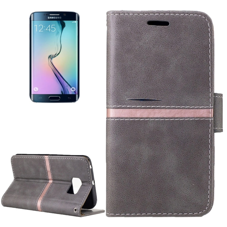 For Galaxy S6 Edge / G925 Crazy Horse Texture PU Leather Horizontal Flip Leather Case with Holder & Card Slots & Wallet & Photo Frame & Lanyard