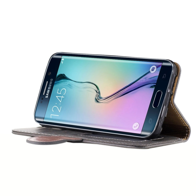For Galaxy S6 Edge / G925 Crazy Horse Texture PU Leather Horizontal Flip Leather Case with Holder & Card Slots & Wallet & Photo Frame & Lanyard