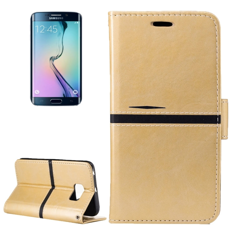 For Galaxy S6 Edge / G925 Crazy Horse Texture PU Leather Horizontal Flip Leather Case with Holder & Card Slots & Wallet & Photo Frame & Lanyard