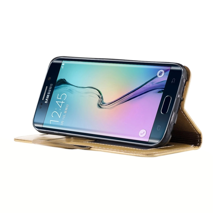 For Galaxy S6 Edge / G925 Crazy Horse Texture PU Leather Horizontal Flip Leather Case with Holder & Card Slots & Wallet & Photo Frame & Lanyard
