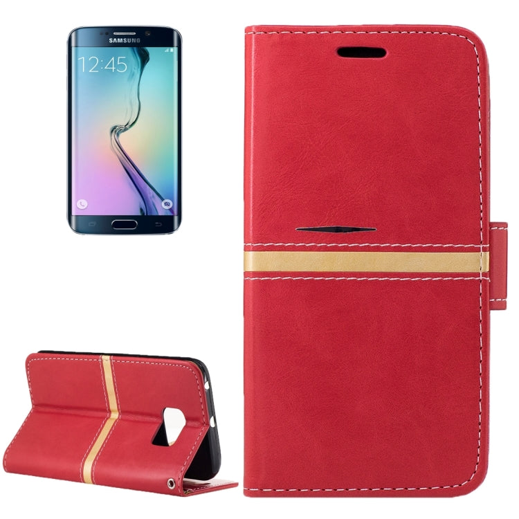 For Galaxy S6 Edge / G925 Crazy Horse Texture PU Leather Horizontal Flip Leather Case with Holder & Card Slots & Wallet & Photo Frame & Lanyard