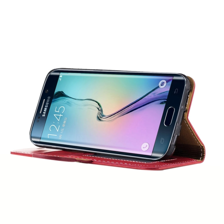 For Galaxy S6 Edge / G925 Crazy Horse Texture PU Leather Horizontal Flip Leather Case with Holder & Card Slots & Wallet & Photo Frame & Lanyard