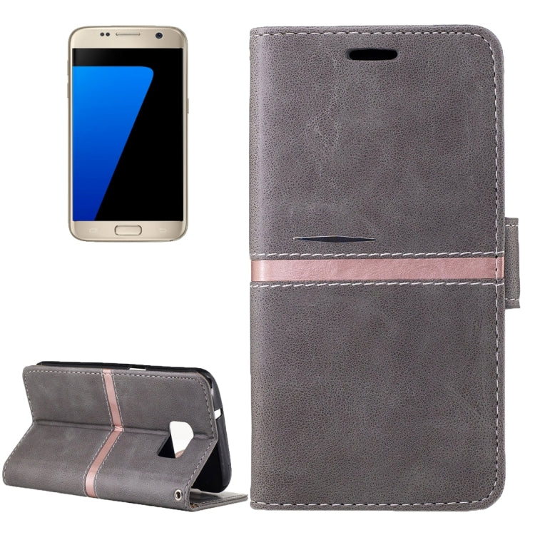 For Galaxy S7 / G930 Crazy Horse Texture PU Leather Horizontal Flip Leather Case with Holder & Card Slots & Wallet & Photo Frame & Lanyard