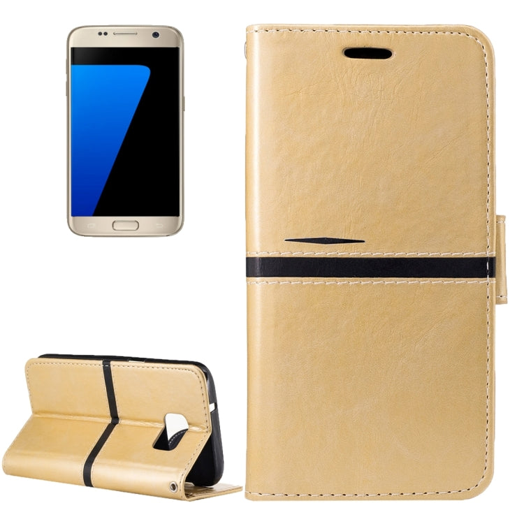 For Galaxy S7 / G930 Crazy Horse Texture PU Leather Horizontal Flip Leather Case with Holder & Card Slots & Wallet & Photo Frame & Lanyard