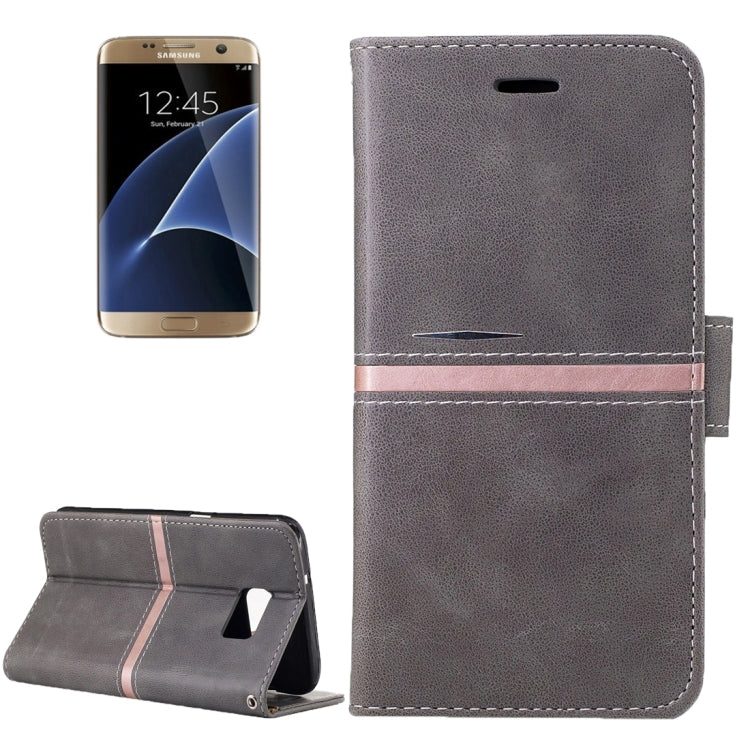 For Galaxy S7 Edge / G935 Crazy Horse Texture PU Leather Horizontal Flip Leather Case with Holder & Card Slots & Wallet & Photo Frame & Lanyard