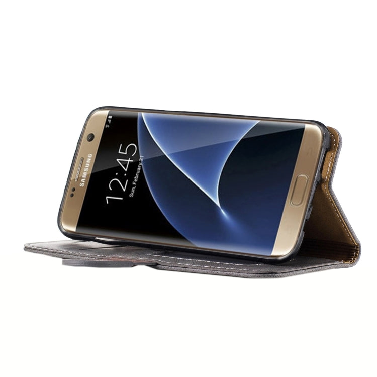 For Galaxy S7 Edge / G935 Crazy Horse Texture PU Leather Horizontal Flip Leather Case with Holder & Card Slots & Wallet & Photo Frame & Lanyard
