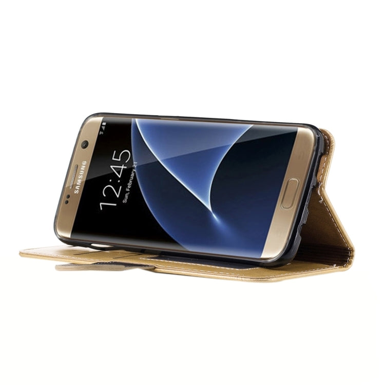 For Galaxy S7 Edge / G935 Crazy Horse Texture PU Leather Horizontal Flip Leather Case with Holder & Card Slots & Wallet & Photo Frame & Lanyard