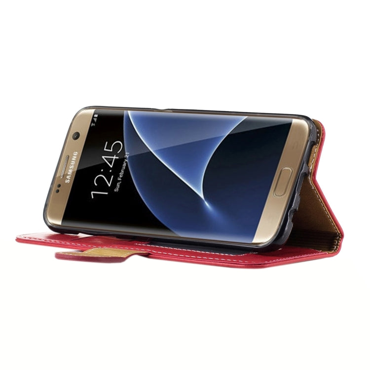 For Galaxy S7 Edge / G935 Crazy Horse Texture PU Leather Horizontal Flip Leather Case with Holder & Card Slots & Wallet & Photo Frame & Lanyard