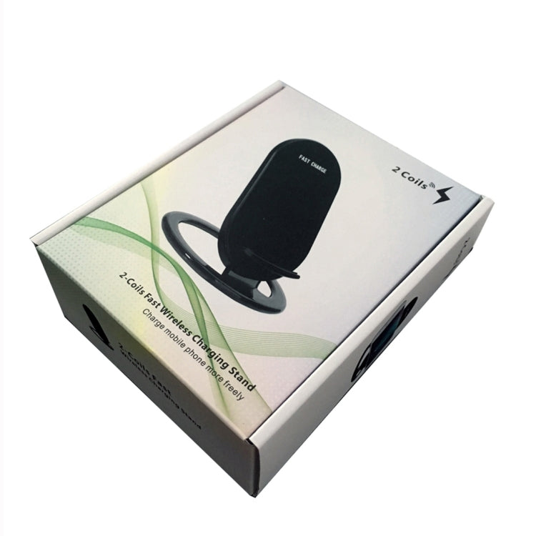 N900 Universal 2-coils Fast Wireless Stand Charger(Black)