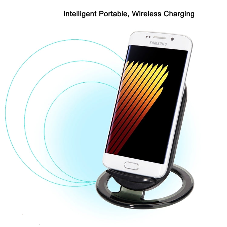 N900 Universal 2-coils Fast Wireless Stand Charger(Black)