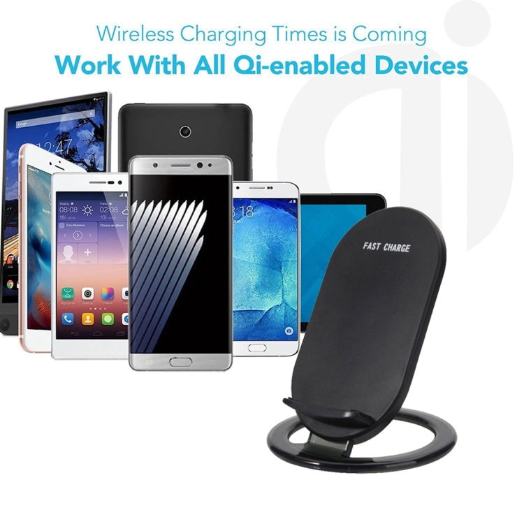N900 Universal 2-coils Fast Wireless Stand Charger(Black)