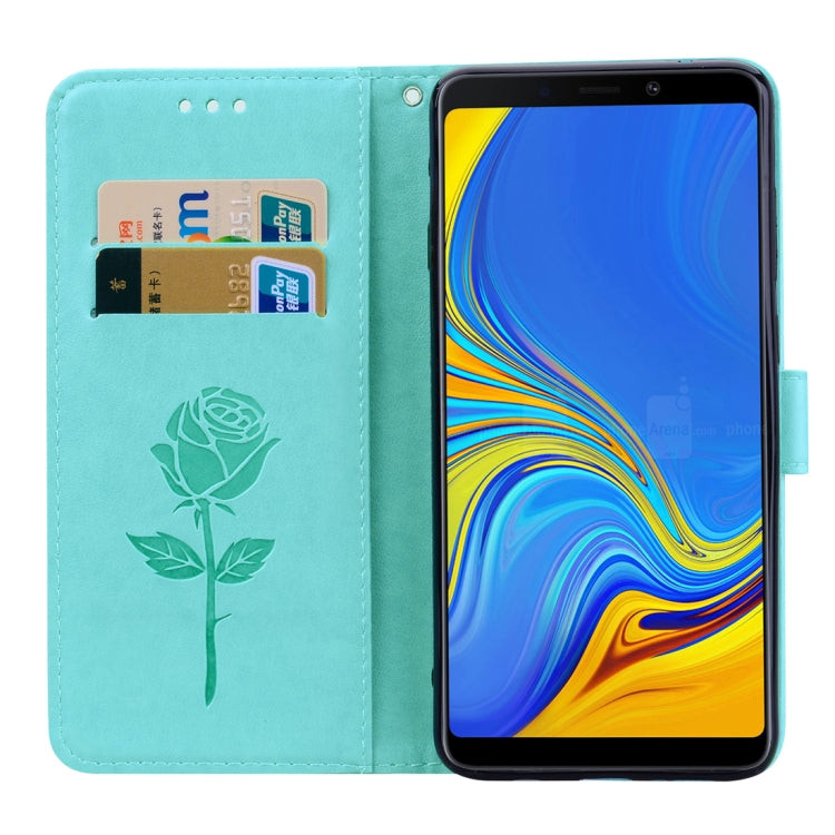 Rose Embossed Horizontal Flip PU Leather Case for Samsung Galaxy A9 (2018) , with Holder & Card Slots & Wallet