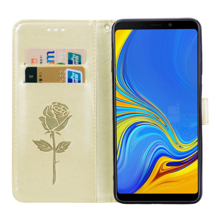 Rose Embossed Horizontal Flip PU Leather Case for Samsung Galaxy A9 (2018) , with Holder & Card Slots & Wallet