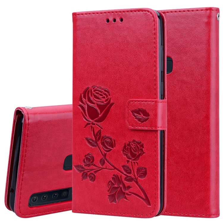 Rose Embossed Horizontal Flip PU Leather Case for Samsung Galaxy A9 (2018) , with Holder & Card Slots & Wallet