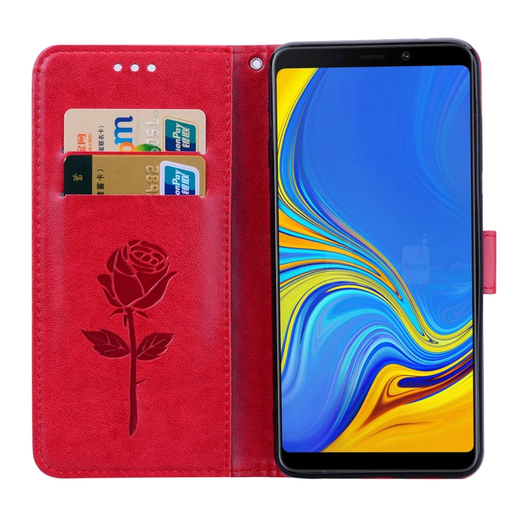 Rose Embossed Horizontal Flip PU Leather Case for Samsung Galaxy A9 (2018) , with Holder & Card Slots & Wallet