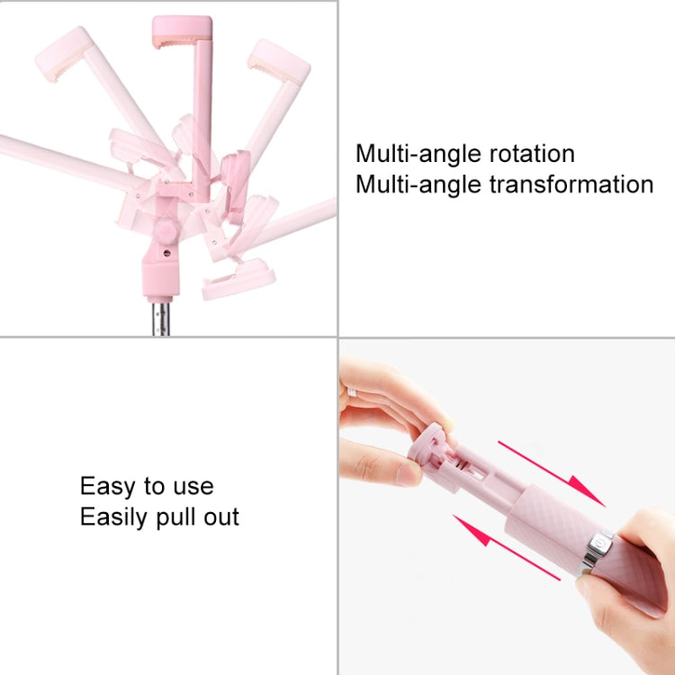 CYKE S3 Hidden One-piece Lipstick Shape Wired Control Selfie Stick with Rear Mirror(White)