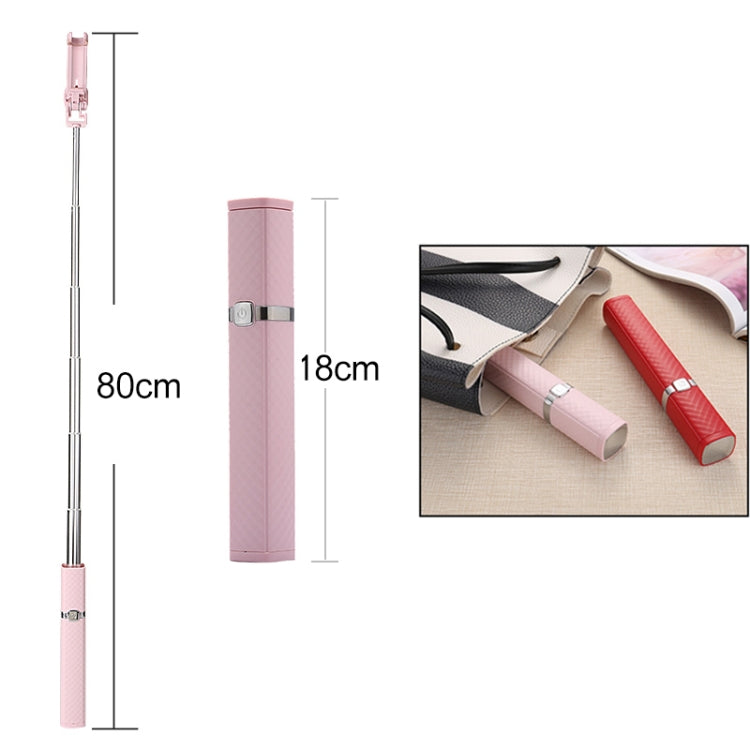 CYKE S3 Hidden One-piece Lipstick Shape Wired Control Selfie Stick with Rear Mirror(White)