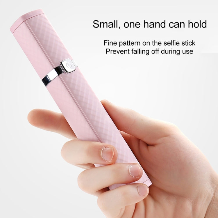 CYKE S3 Hidden One-piece Lipstick Shape Wired Control Selfie Stick with Rear Mirror(White)