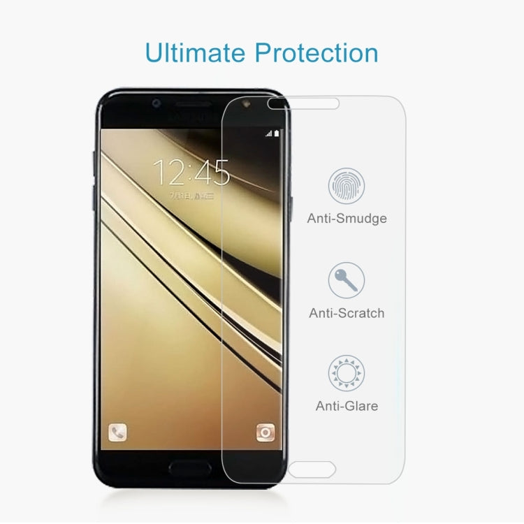 100 PCS 9H 2.5D Tempered Glass Film for Galaxy C7 (2017)