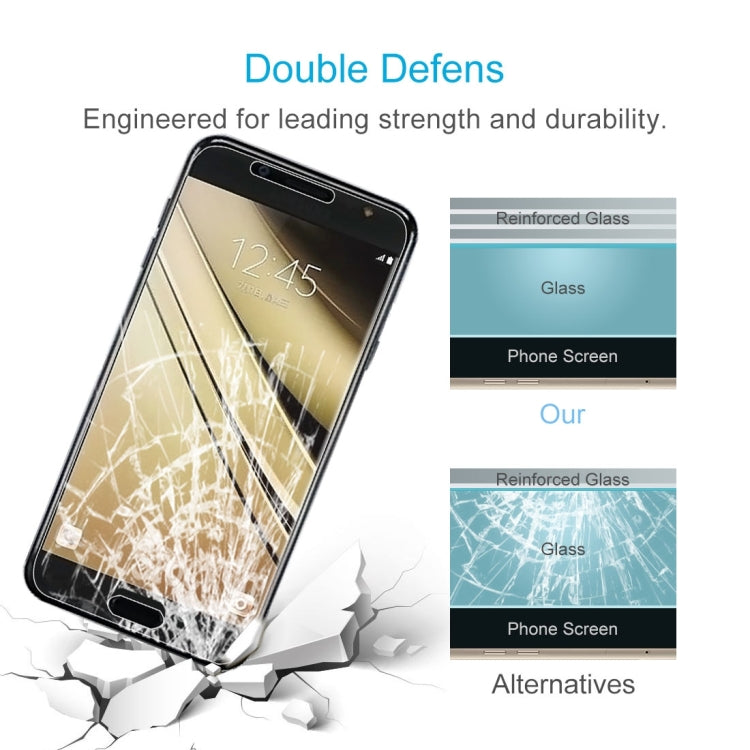 100 PCS 9H 2.5D Tempered Glass Film for Galaxy C7 (2017)