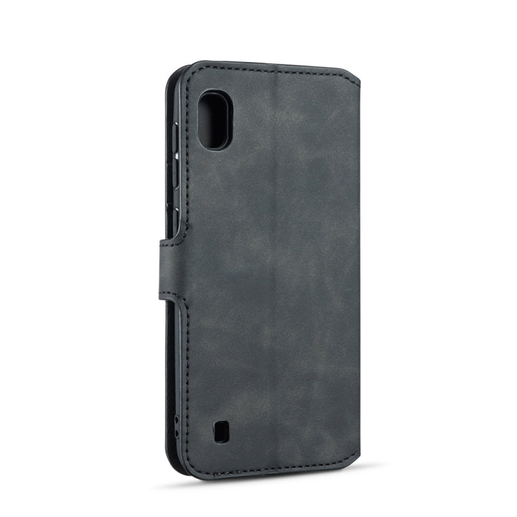 DG.MING Retro Oil Side Horizontal Flip Case for Galaxy A10, with Holder & Card Slots & Wallet