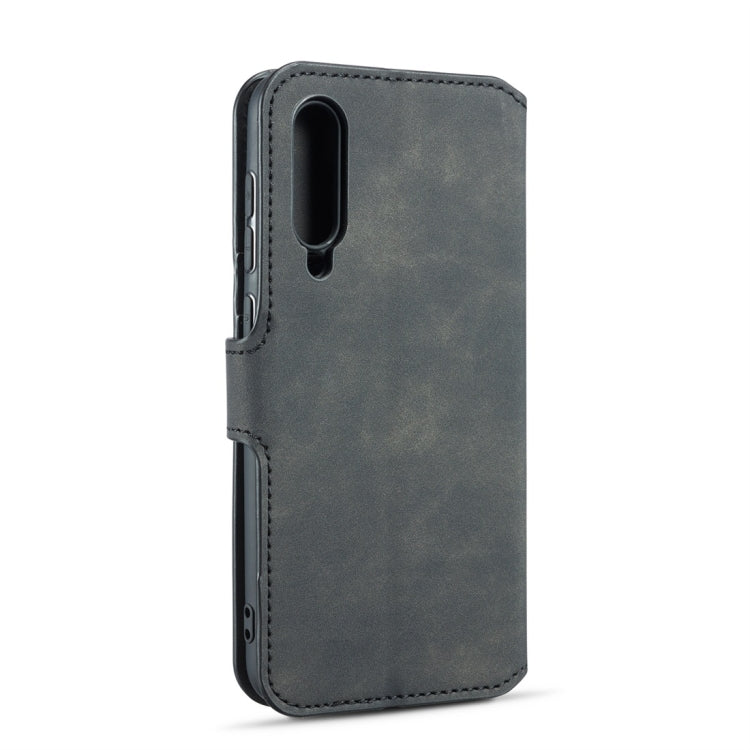 DG.MING Retro Oil Side Horizontal Flip Case for Galaxy A70, with Holder & Card Slots & Wallet