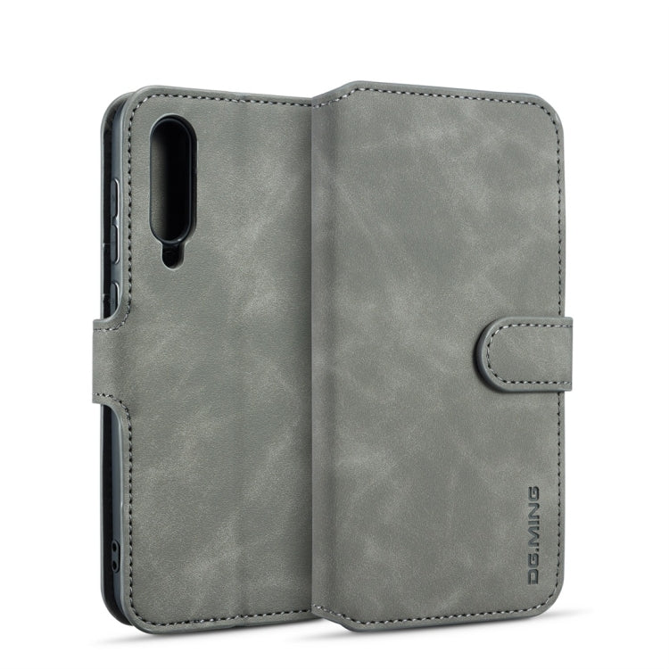 DG.MING Retro Oil Side Horizontal Flip Case for Galaxy A70, with Holder & Card Slots & Wallet
