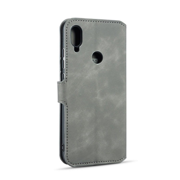 DG.MING Retro Oil Side Horizontal Flip Case for Galaxy M20, with Holder & Card Slots & Wallet