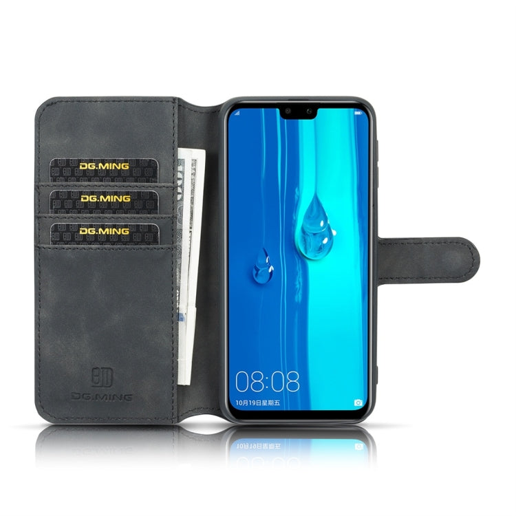 DG.MING Retro Oil Side Horizontal Flip Case for Galaxy M30, with Holder & Card Slots & Wallet