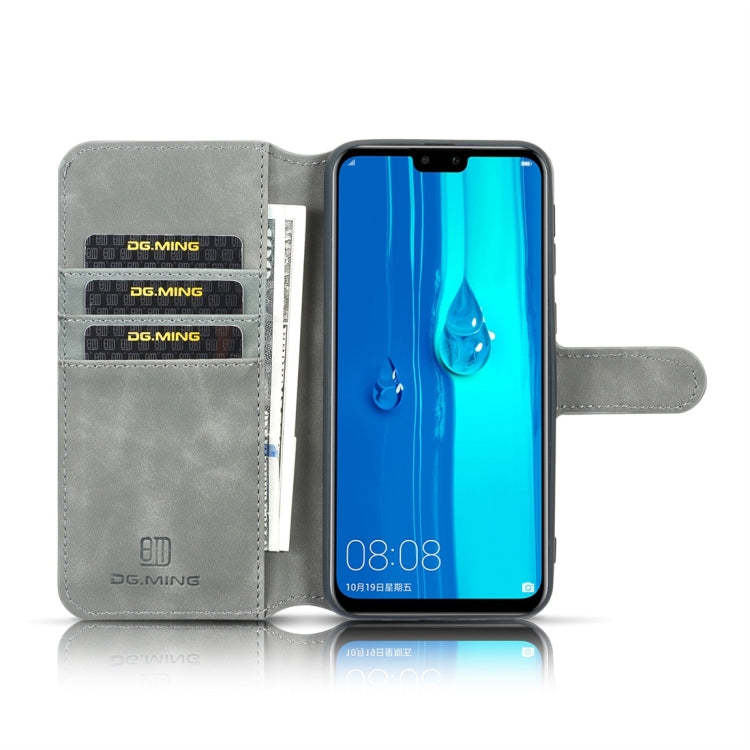 DG.MING Retro Oil Side Horizontal Flip Case for Galaxy M30, with Holder & Card Slots & Wallet