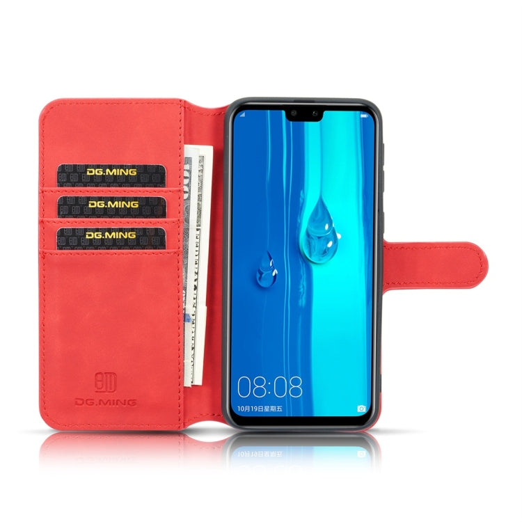 DG.MING Retro Oil Side Horizontal Flip Case for Galaxy M30, with Holder & Card Slots & Wallet