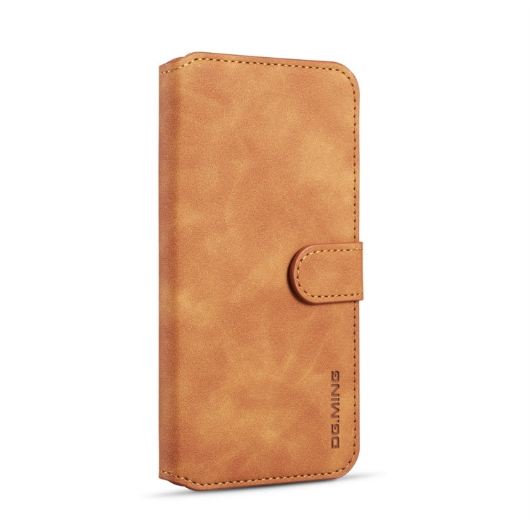 DG.MING Retro Oil Side Horizontal Flip Case for Galaxy M30, with Holder & Card Slots & Wallet