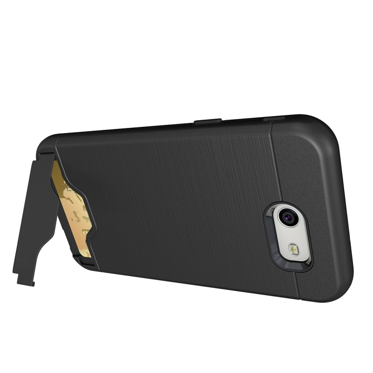 For Galaxy J3 (2017) / J3 Prime(US Version) Brushed Texture Separable PC + TPU Protective Combination Back Case with Holder & Card Slot